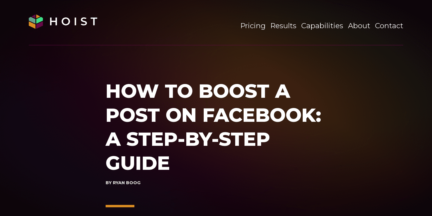 Effectively Boosting A Facebook Post