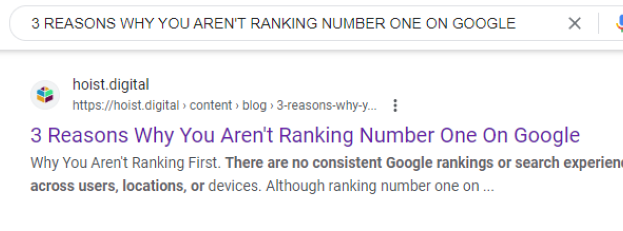 3 Reasons Why You Aren't Ranking #1 On Google