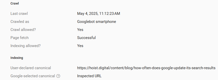Google Search Console Crawl Statistics