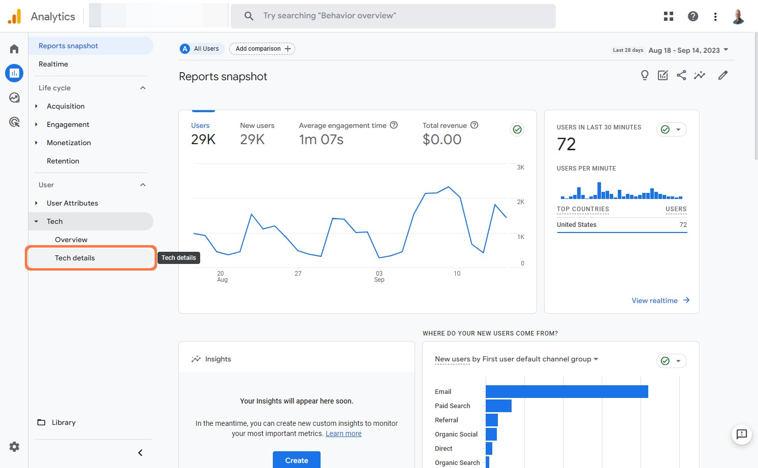 How to grow your business with Google Analytics_Click on Tech details