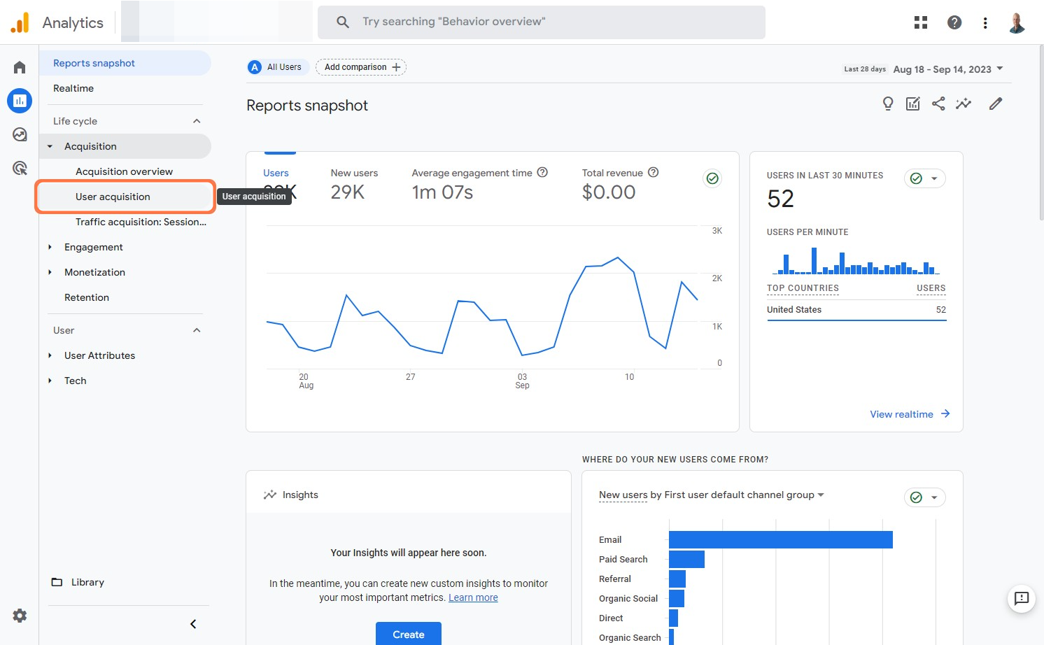 How to grow your business with Google Analytics Click User acquisition