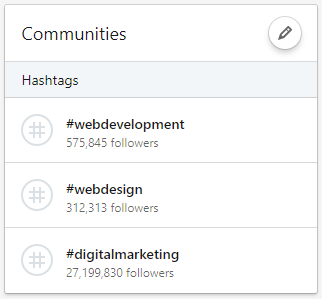 Featured Hashtags on LinkedIn.