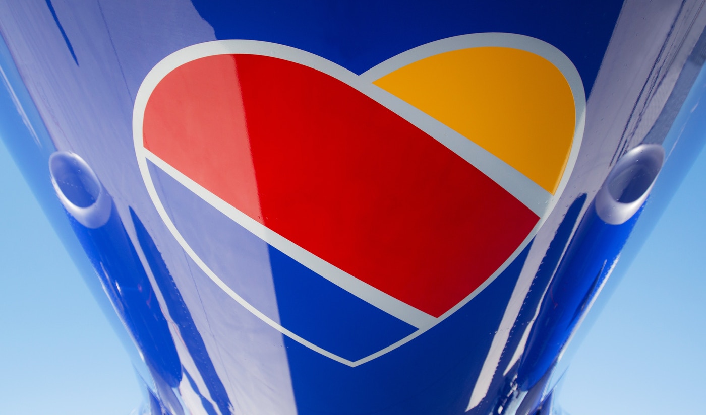 Southwest Airlines heart on bottom of airplane